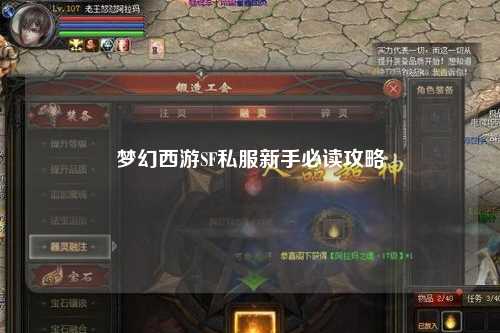 夢幻西游SF私服新手必讀攻略